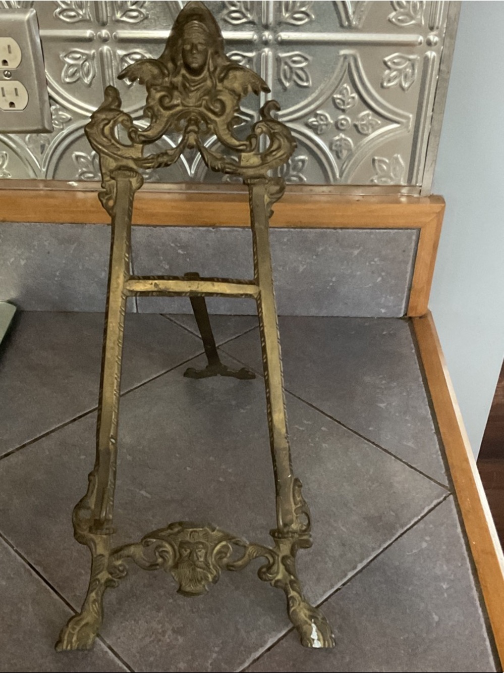 Ornate Brass Easel Stand - Decorative Display